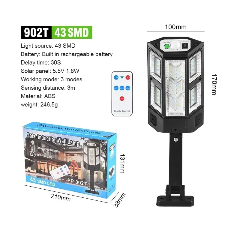 BALDR Solar LED Wall Light Black 8