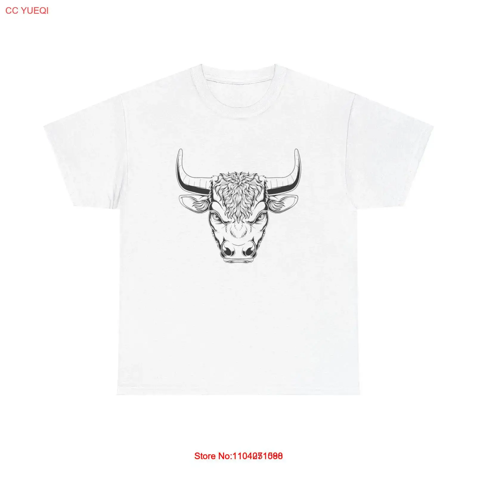 Bull Head Graphic T-Shirt - cool style drawing sketch head zodiac taurus horns