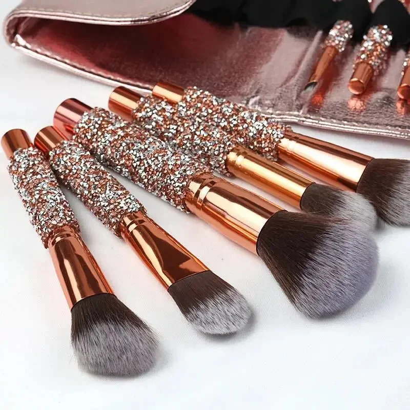 10 pcs Makeup Brushes Cosmetic Full Set Soft Hair Female Make Up Tools Foundation Brush Eyeshadow Complete Kit