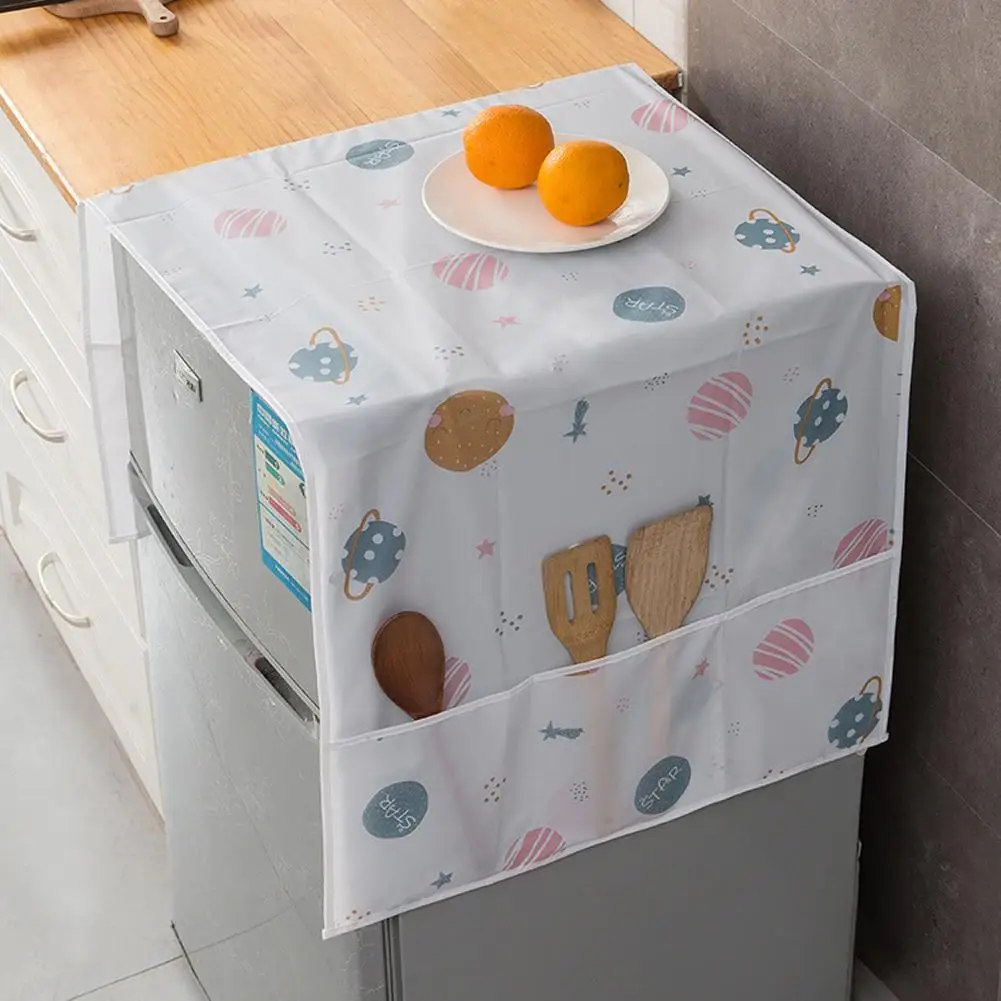 Multipurpose Refrigerator Dust Cover With Storage Bag Dust Home Textile Proof Supplies Washable Household G1f4