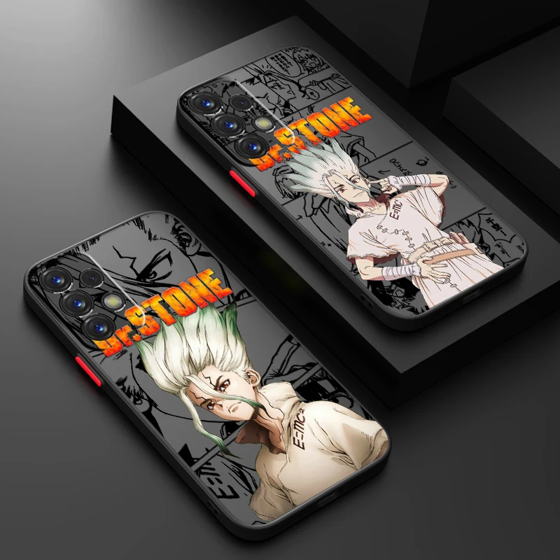 D-Dr.STONE Anime Cool Frosted Translucent For Samsung A53 A52 A33 A32 A51 A71 A21S A13 A73 A50 A22 A12 5G Soft Phone Case