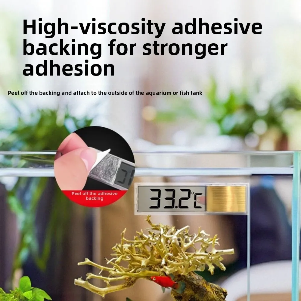3D Digital Aquarium Thermometer Waterproof LCD Screen Fish Tank Thermometer Electronic Display Temp Meter