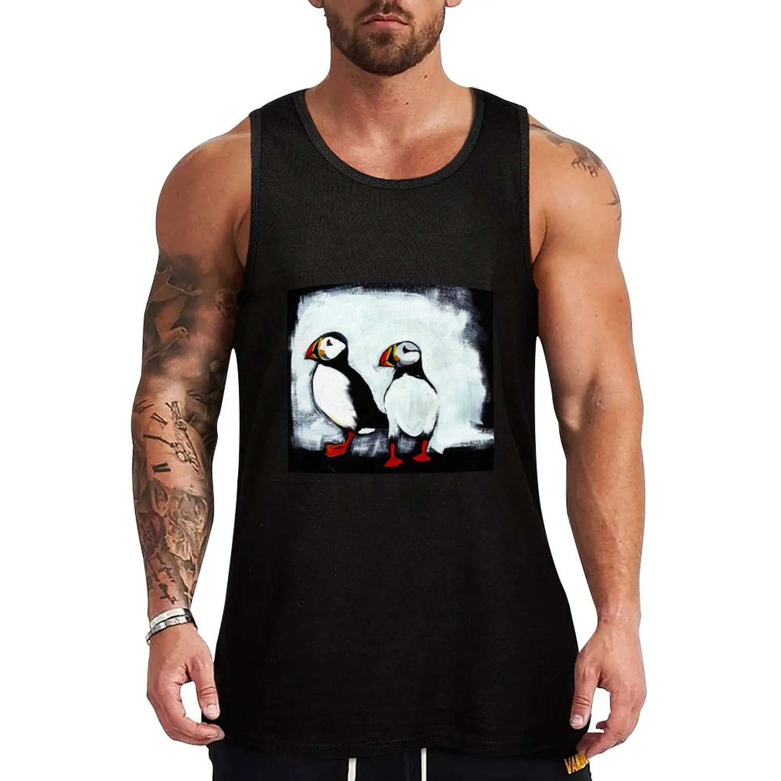 

Puffins Tank Top bodybuilding men clothes basketball clothing gym for men Men's sleeveless