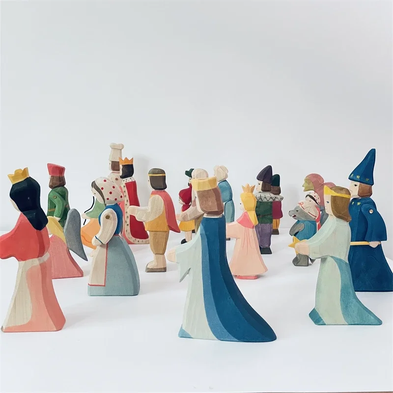 Handmade Fairy Tale Wooden Figures Princess Prince Professional Figure Kids Open Ended Play Toys Nordic Decor Sustainable Toys