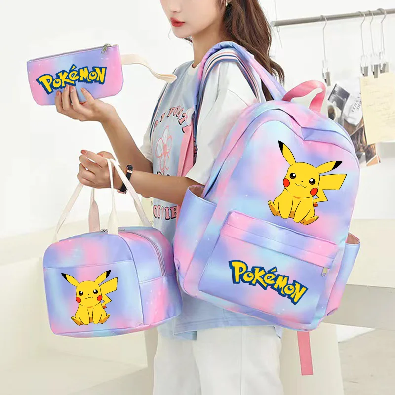 3pcs-schoolbag-set-anime-cartoon-rainbow-lunch-bag-pencil-case-for-pokemon-pikachu-casual-travel-laptop-backpack-stationery-gift