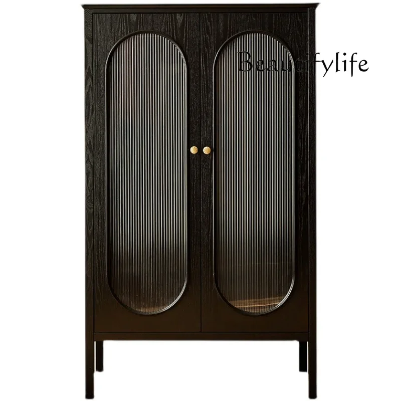 

American simple solid wood wardrobe light luxury Nordic multi-functional wardrobe small apartment bedroom modern storage
