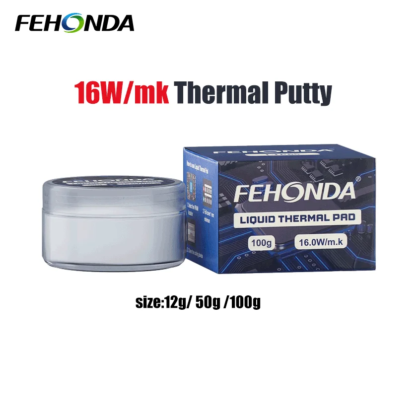 

50g 100g Thermal Putty Fehonda LTP65 16W/Mk Liquid Thermal Pad for GPU Putty Thermal for CPU Heatsink PC Gaming Laptop Cooling