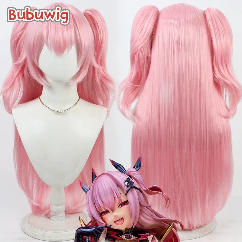 Bubuwig Synthetic Hair Progress Native Love Mary Cosplay Wigs Role Play 100cm Long Wavy Pink Ponytail Cos Wig Heat Resistant