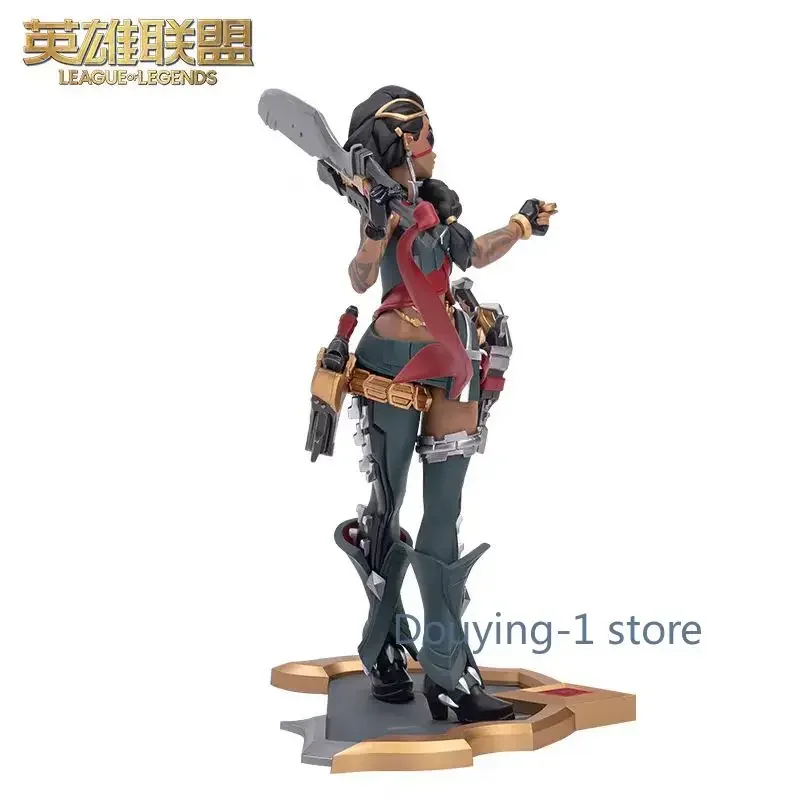 متوفر في المخزون League of Legends LOL Samira لعبة النحت المتوسطة تمثال محيطي لسطح المكتب تمثال قابل للجمع