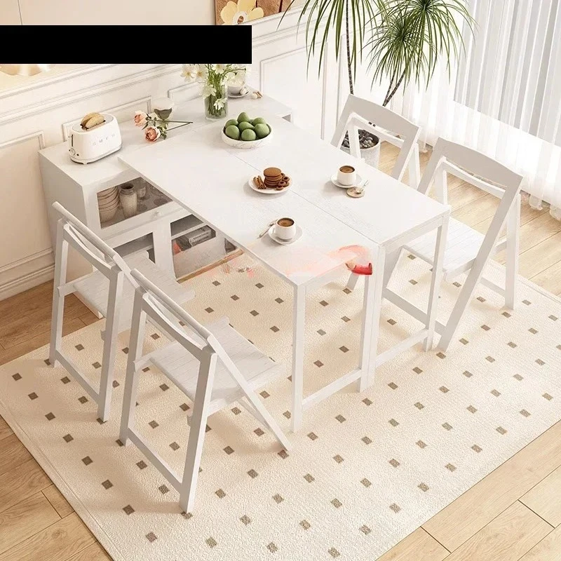 

Modern Minimalist Small Folding Dining Table Sideboard Integrated Multifunctional Dining Table Against The Wall
