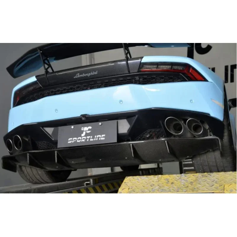 For Lamborghini Huracan LP580 LP610 2014-2020 Real Carbon Fiber Rear Bumper Trunk Diffuser Spoiler Cover