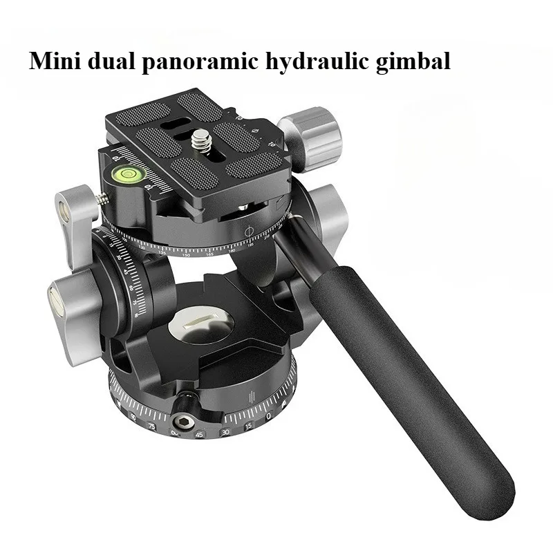 Handle Hydraulic Gimbal Portable Dual Panoramic Camera Monopod Tripod Two-dimensional Gimbal Photography Bird Watching