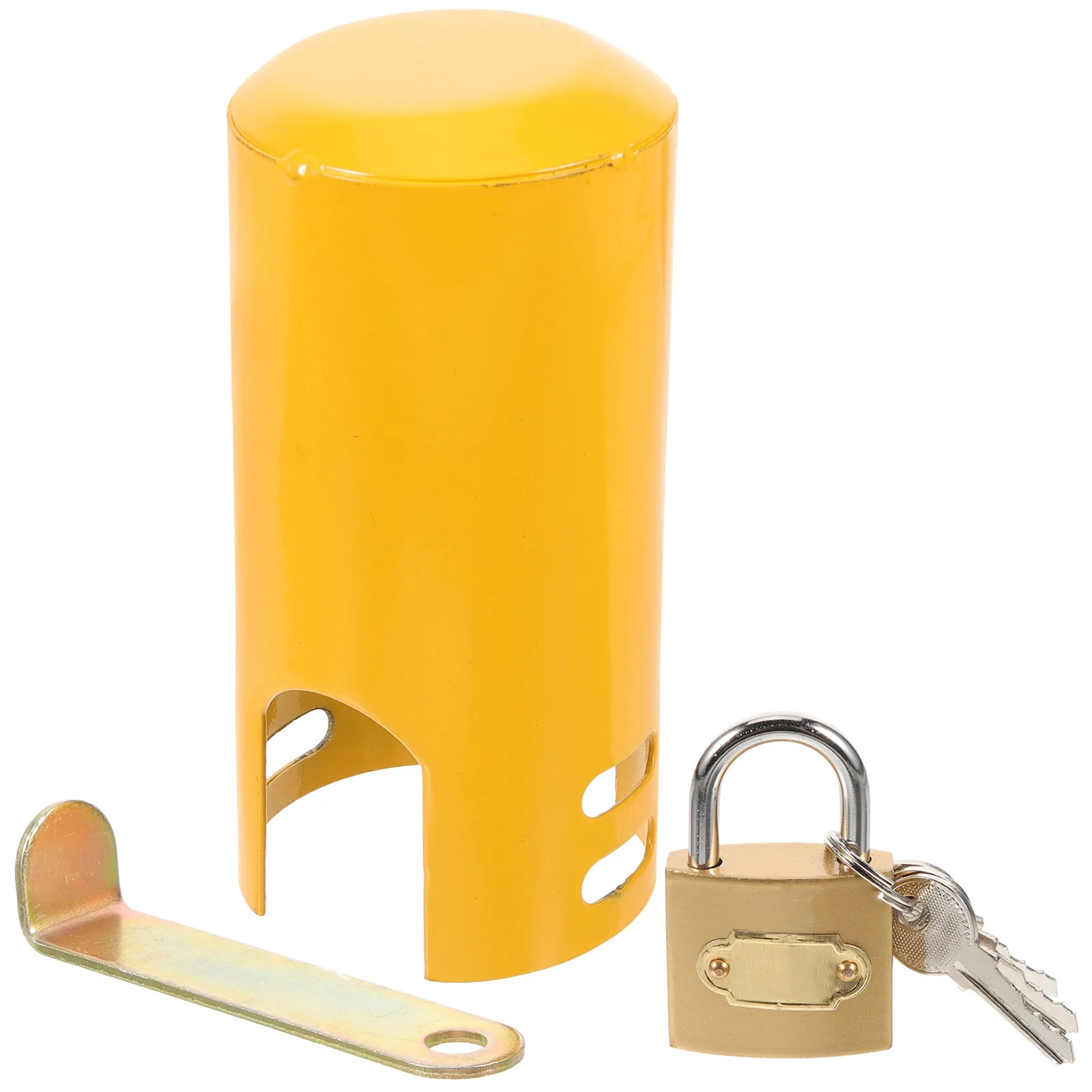 1Set Heavy Duty Outdoor Faucet Lock Cover Set Corrosion Resistant Metal Hose Bib Lock for Winter Garden Spigot Protection Faucet