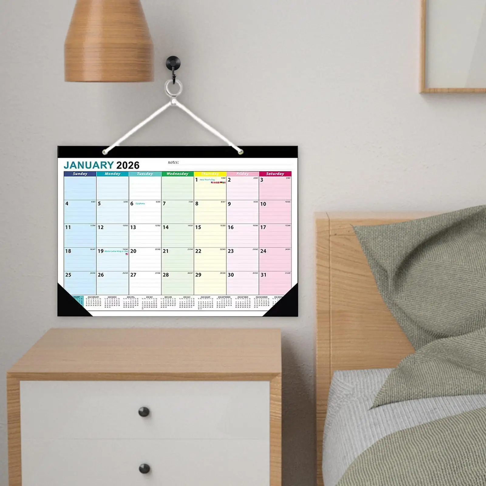 Calendario pianificatore 2026-2027 Gennaio 2026 al giugno 2027 Calendario pianificatore da parete Design intuitivo Accessorio per la pianificazione domestica per
