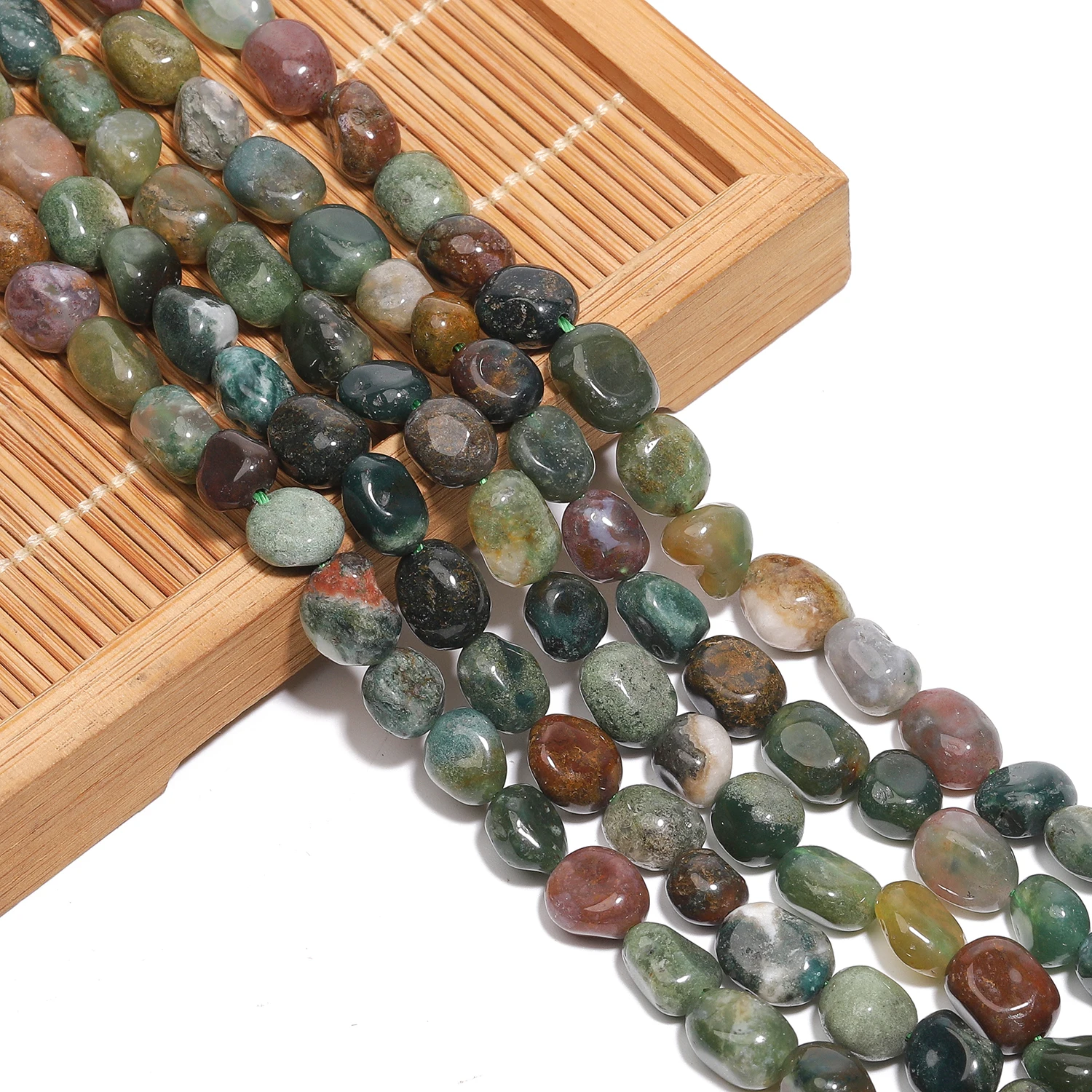 1pcs 8-10mm Irregular Natural Indian Agate Stone Beads Loose Beads for Jewelry Making Diy Bracelet Accessories