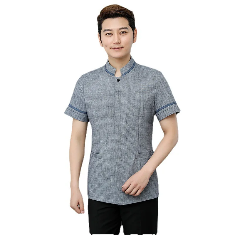 Hotel Guesthouse Waiter Cleaning Short Sleeve Housekeeping Property Guest Room Cleaning Work Uniform Unisex Summer Workwear