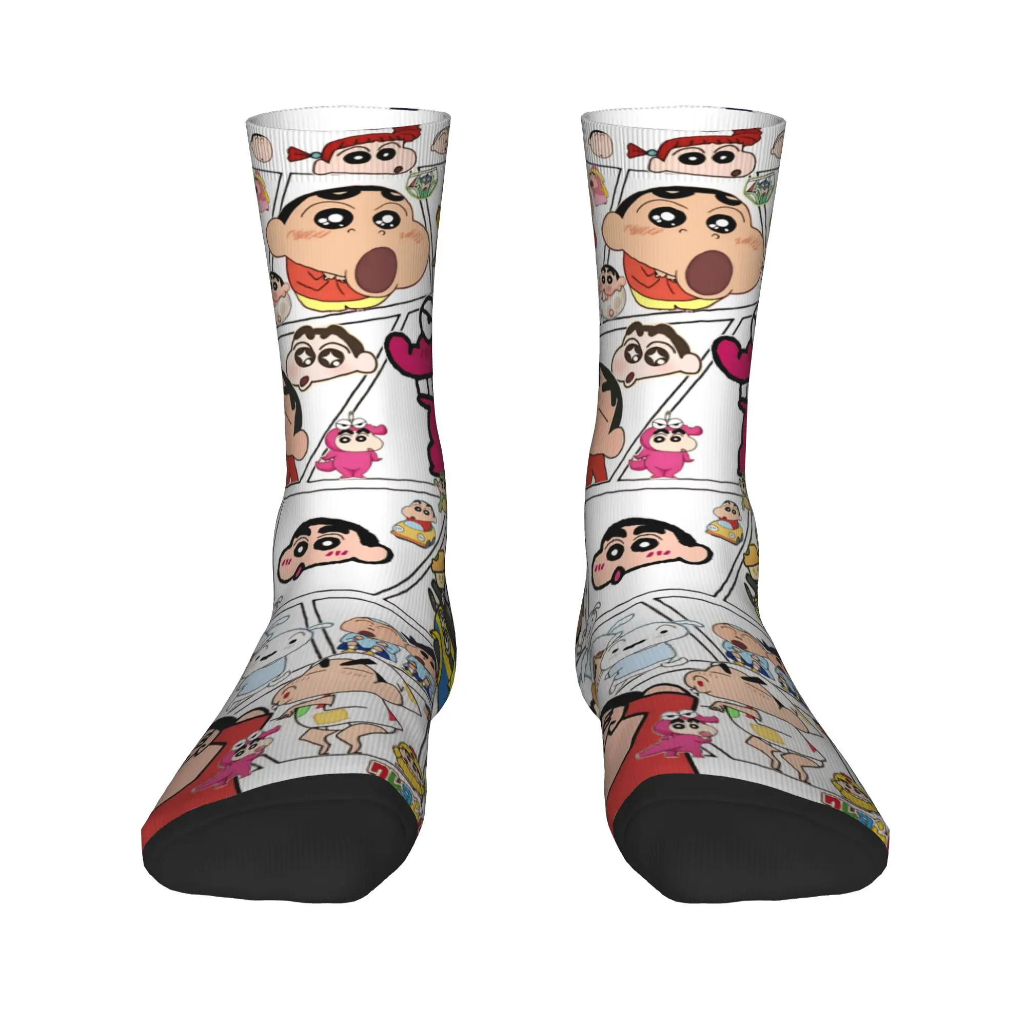Crayon Shin-chan Socks  Non-Slip Stockings Couple Warm Soft Running Sports Socks Spring Gothic Graphic Socks