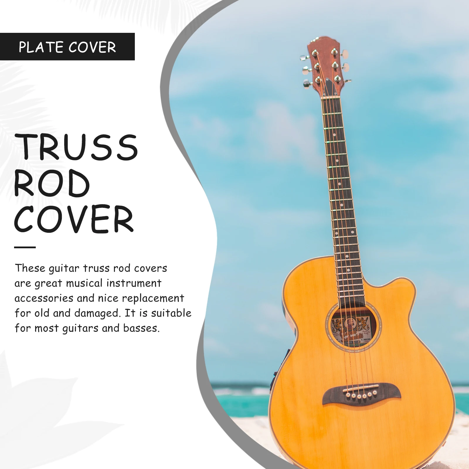 

4pcs Plastic Truss Rod Covers For Guitar Bass Replacement Lightweight Durable Easy Install Smooth Surface Compatible With Most