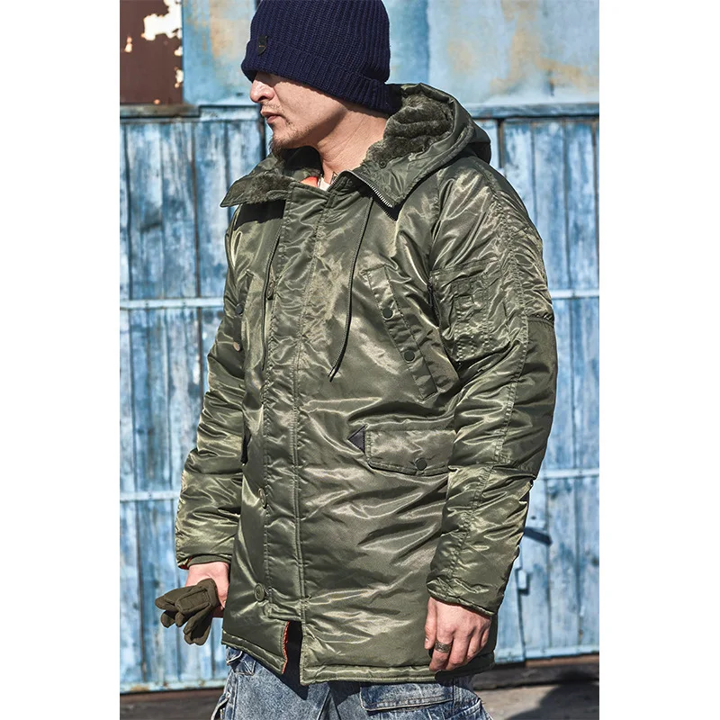 

Military Jacket Men's Casual Trend Brand Coat Men's Parkas Padded Coat Windproof High Quality Men Fur Hood Slim Fit Thick Parka