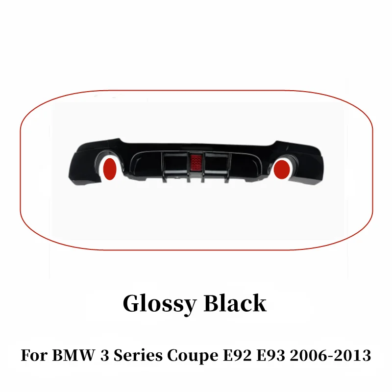 Achterbumper zwarte diffuser splitter spoiler met LED verlichting exterieur bodykit voor BMW 3 Serie Coupé E92 E93 2006-2013