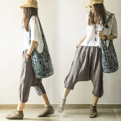 Original Handmade Fashion Vintage Cotton Canvas Messenger Crossbody Bag Women Women's Handbags Bags Purses