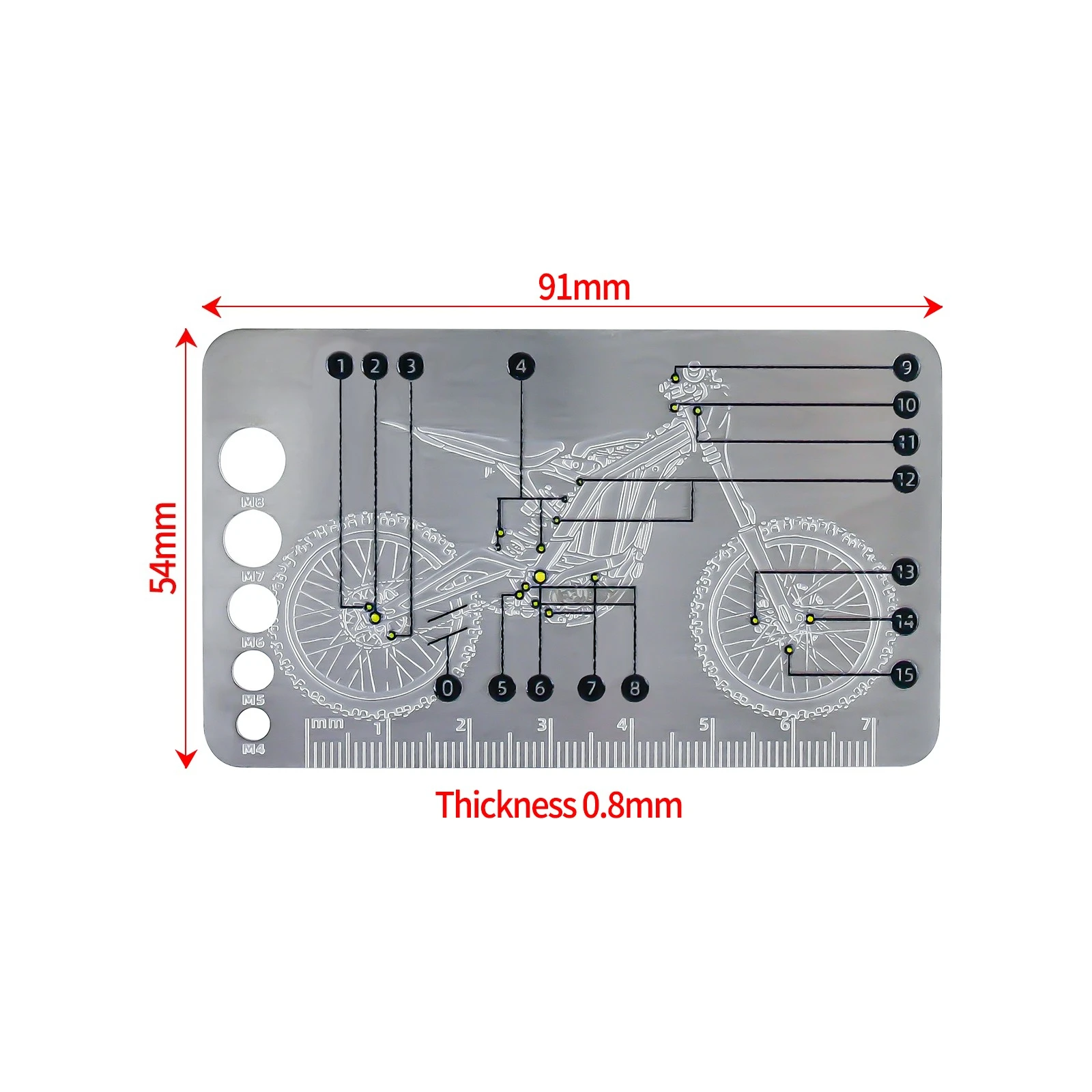 For SURRON Light Bee X Torque Card Stainless Steel Multifunctional Portable Bolt Measure Ruler Torque Tool Electric Dirt Bike