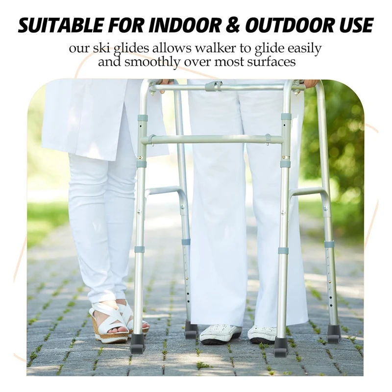 Deslizadores de esquí para Andador de 8 piezas, posavasos de alta resistencia, piezas de plástico para andador, accesorios para deslizamiento de pies