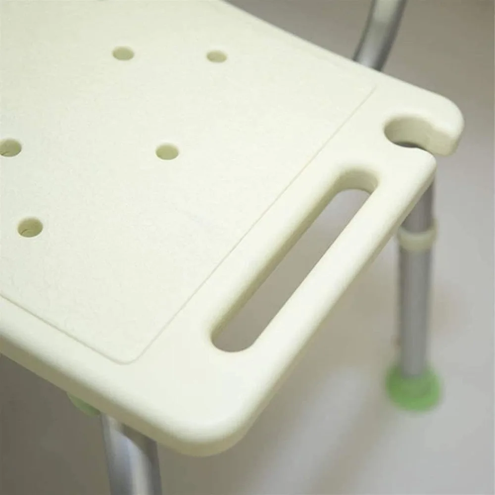 Adjustable Height Bath Bench, with Backrest Non-Slip Bathtub Stool Seniors Disabled Lightweight Compact Small Shower Chair