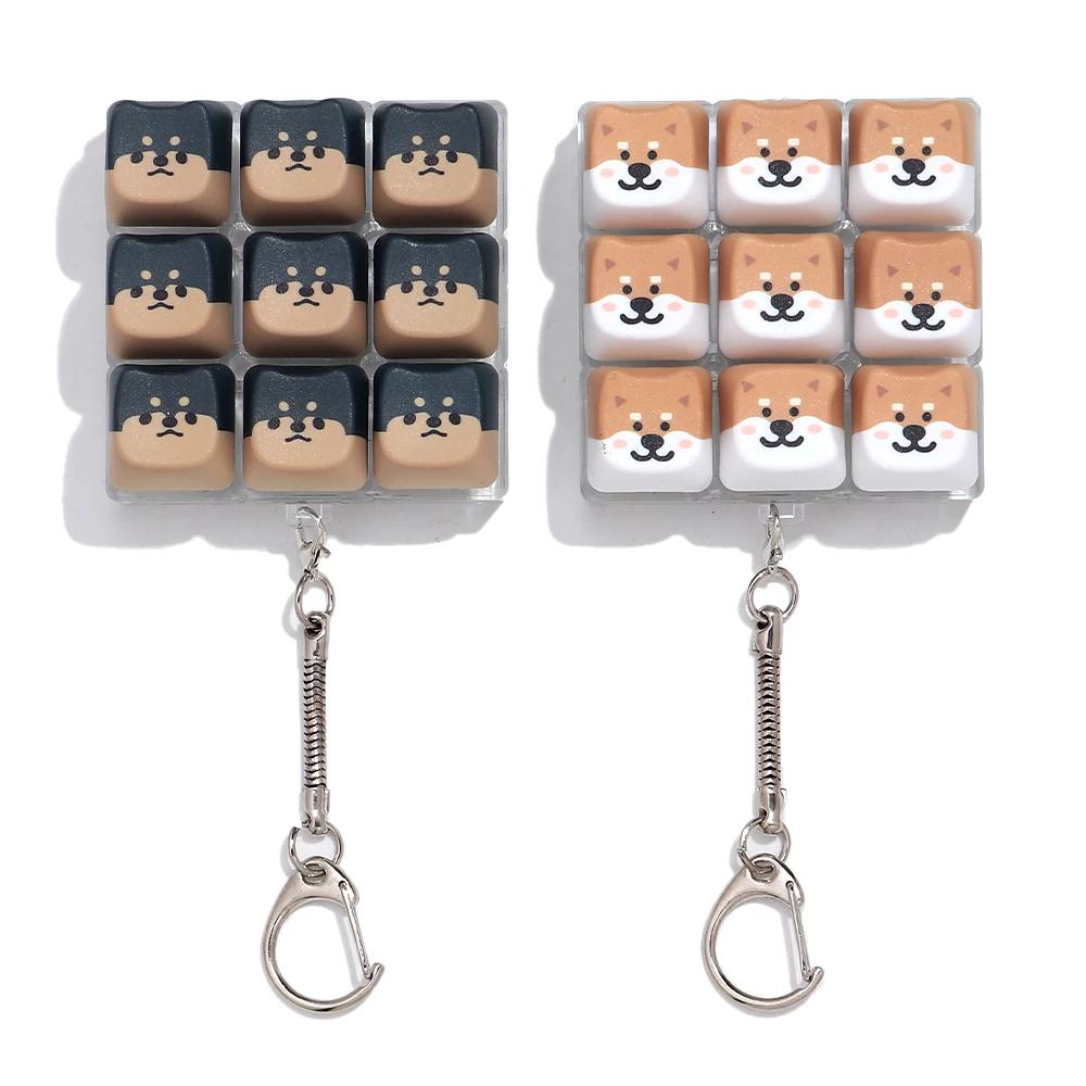 Neue 9-Tasten-Hunde-Finger-Tastatur ohne Beleuchtung, Stressabbau-Fidget-Schlüsselanhänger, Zeitvertreib-Tastenknopf, Quetschspielzeug für Erwachsene – Detail 5