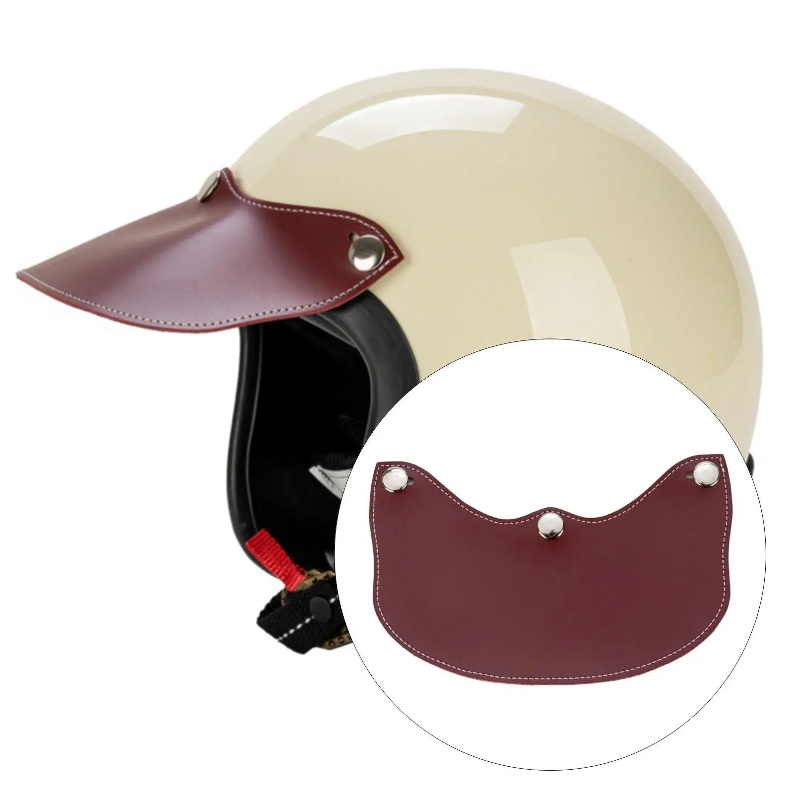 Motorcycle Helmet Visor Three Snap Leather Sunshade High Performance for Modular Motorcycle Helmet Cover