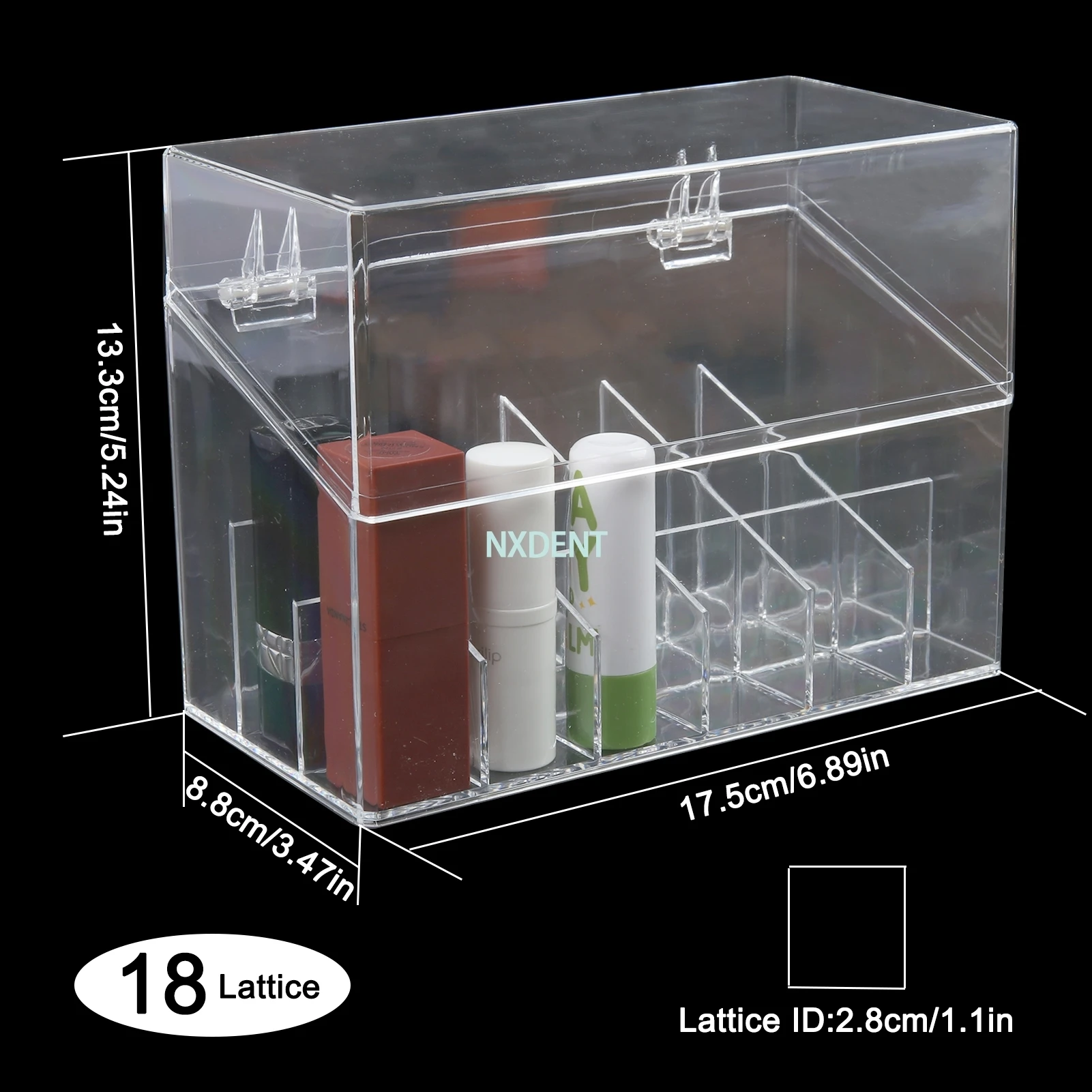 Caja de almacenamiento de ligadura Dental, soporte de corbata de ortodoncia acrílica, lápiz labial, cosméticos, 18 agujeros