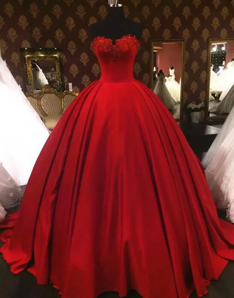 ثوب حفلة من الساتان ، مزين بالخرز ، فساتين عيد ميلاد الأميرة ، فساتين Quinceanera لحفلات 15 ، حار