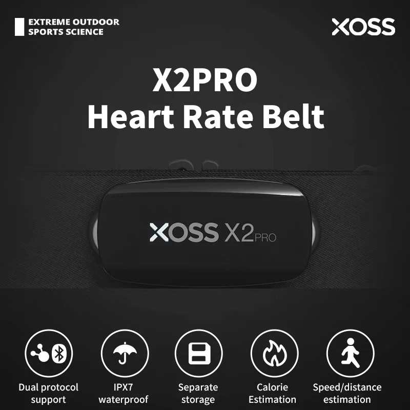 XOSS X2PRO Czujnik tętna Dual Mode z paskiem na klatkę piersiową Komputer rowerowy do Garmin G Plus Igpsort Wahoo Sports Run