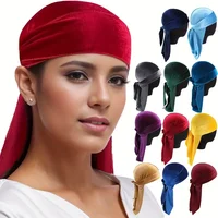 Unisex hombres mujeres transpirable Bandana sombrero terciopelo Durag doo du trapo cola larga diadema quimio cap