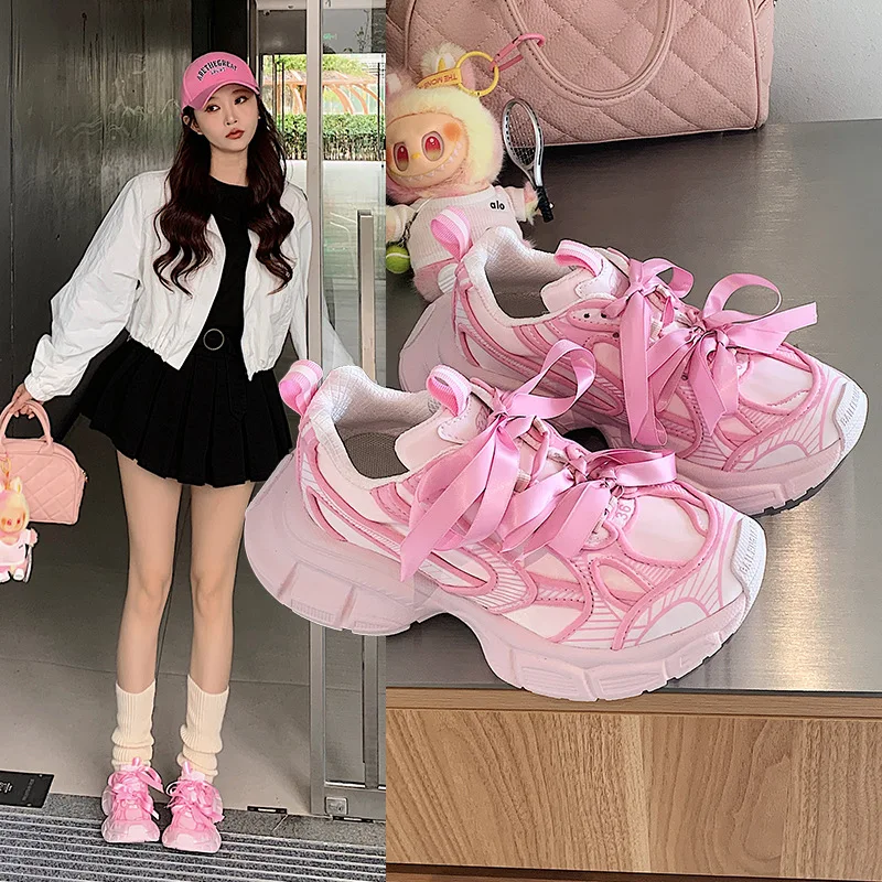 

Новые женские дышащие нескользящие повседневные туфли 2026 года, высококачественные женские кроссовки на шнуровке класса люкс