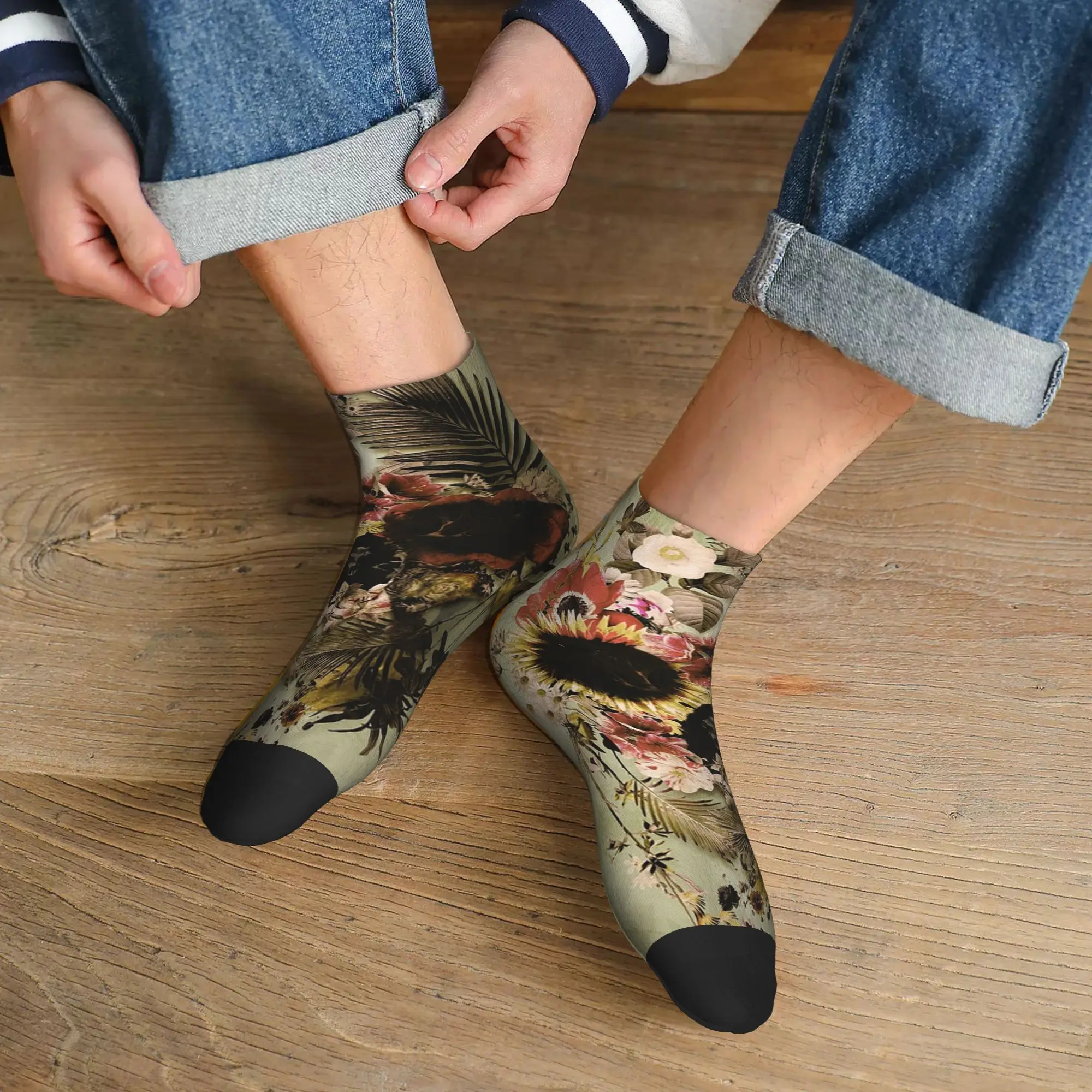 

Всесезонные садовые легкие носки с черепом в стиле Харадзюку, высококачественные носки для экипажа, забавные чулки для мужчин и женщин, рождественские подарки