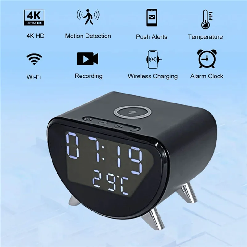 

BNVN-2X Multifunctional Alarm Clock Temperature Clock Wireless Charger LED Mobile Phone Three In One Wireless Charger