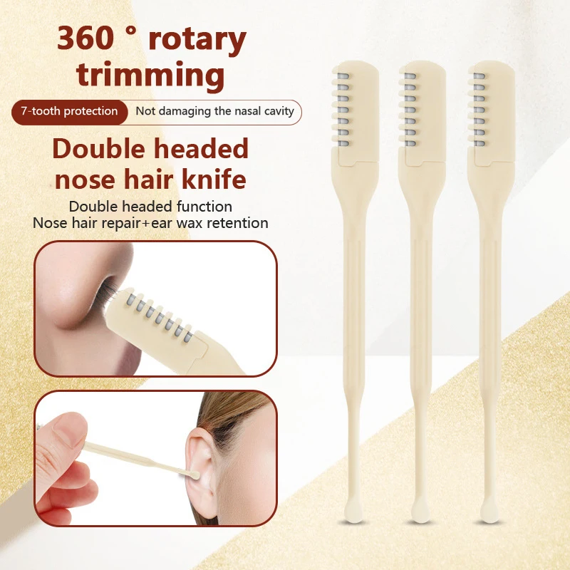 

Double-Ended Nose Knife Manual Nose Hair Trimmer Portable Ear Scoop Hair Scraper Shaving Nose Hair Trimmer For Men Women