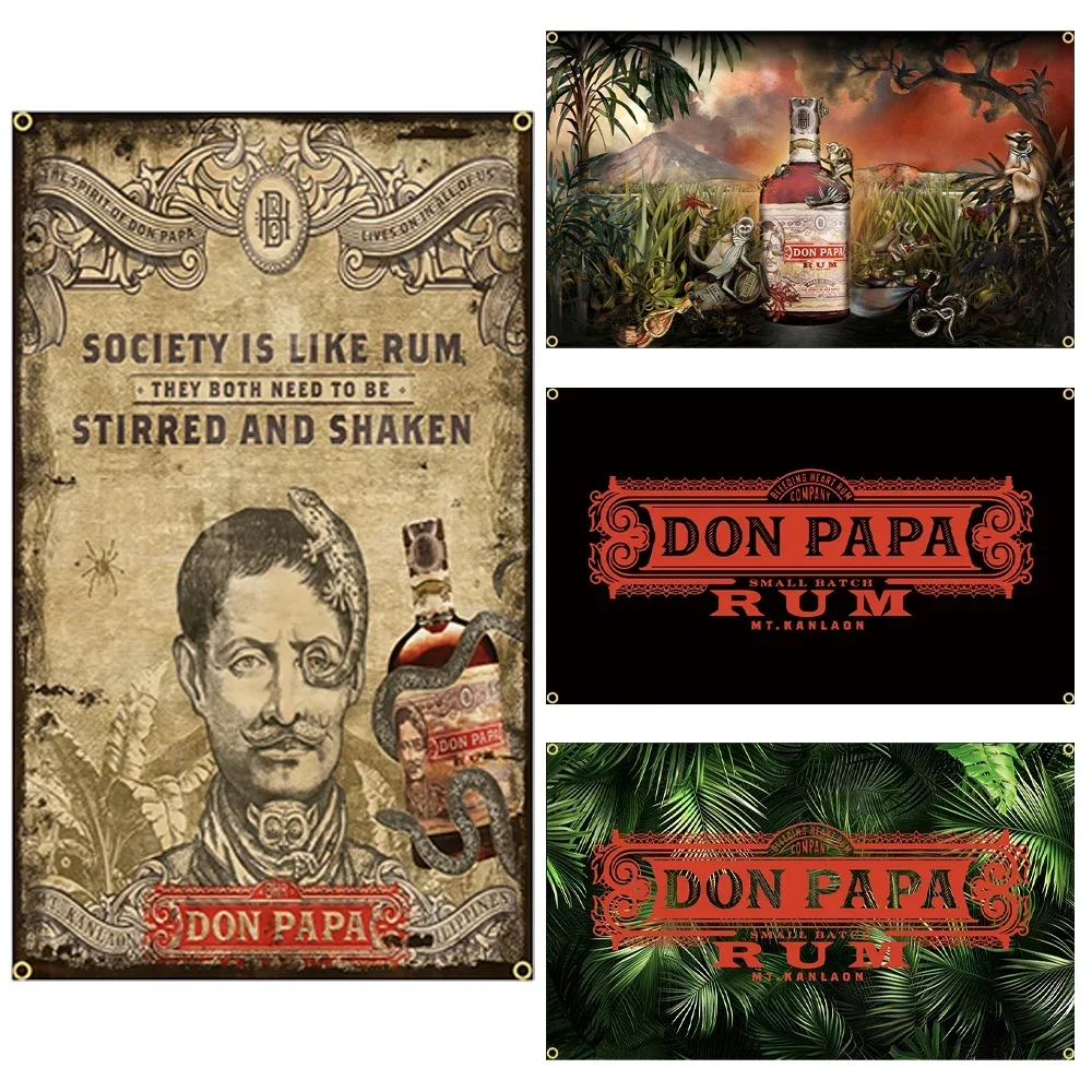 90x150CM 3X5FT Don Papas Rum Flag Polyester Printed Wine Banner For Decor