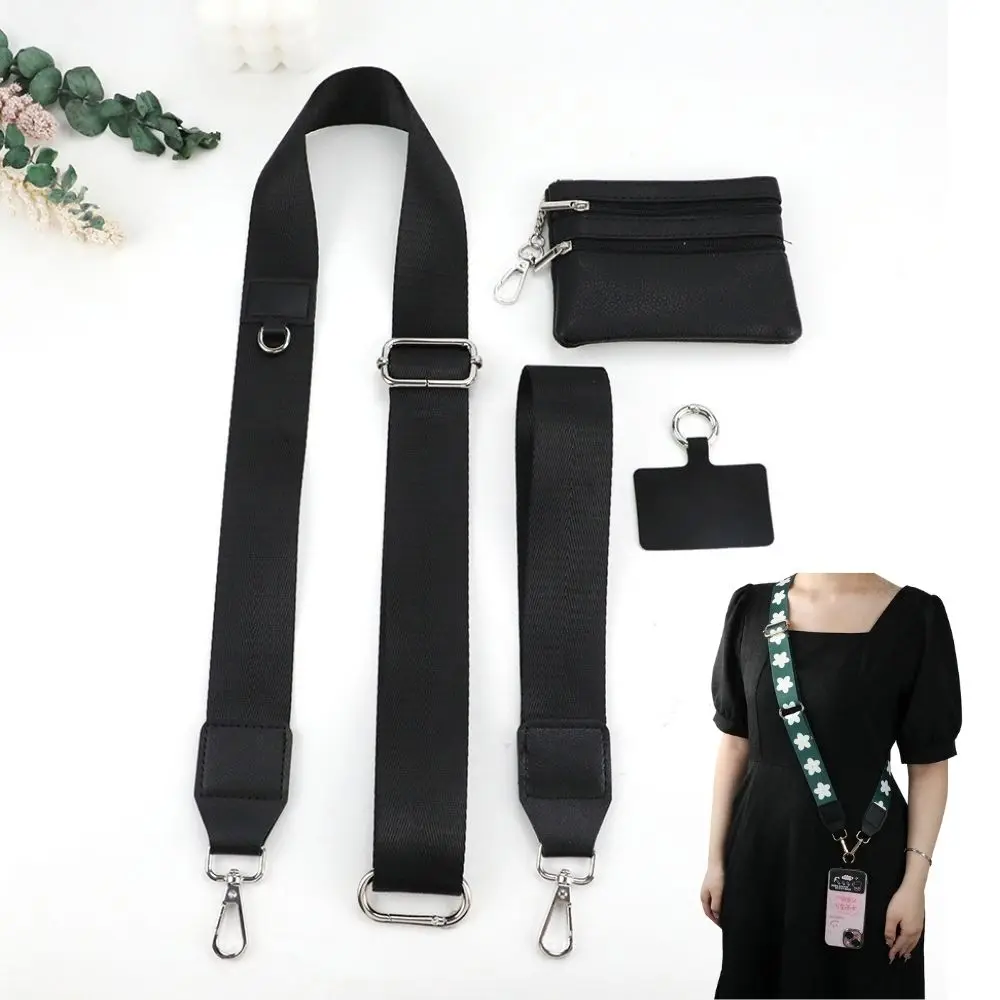 

Hot Adjustable Long Mobile Phone Lanyard With Purse Crossbody Bag Strap Card Neck Cord Clip Hang Lanyard Anti-lost Lanyard New