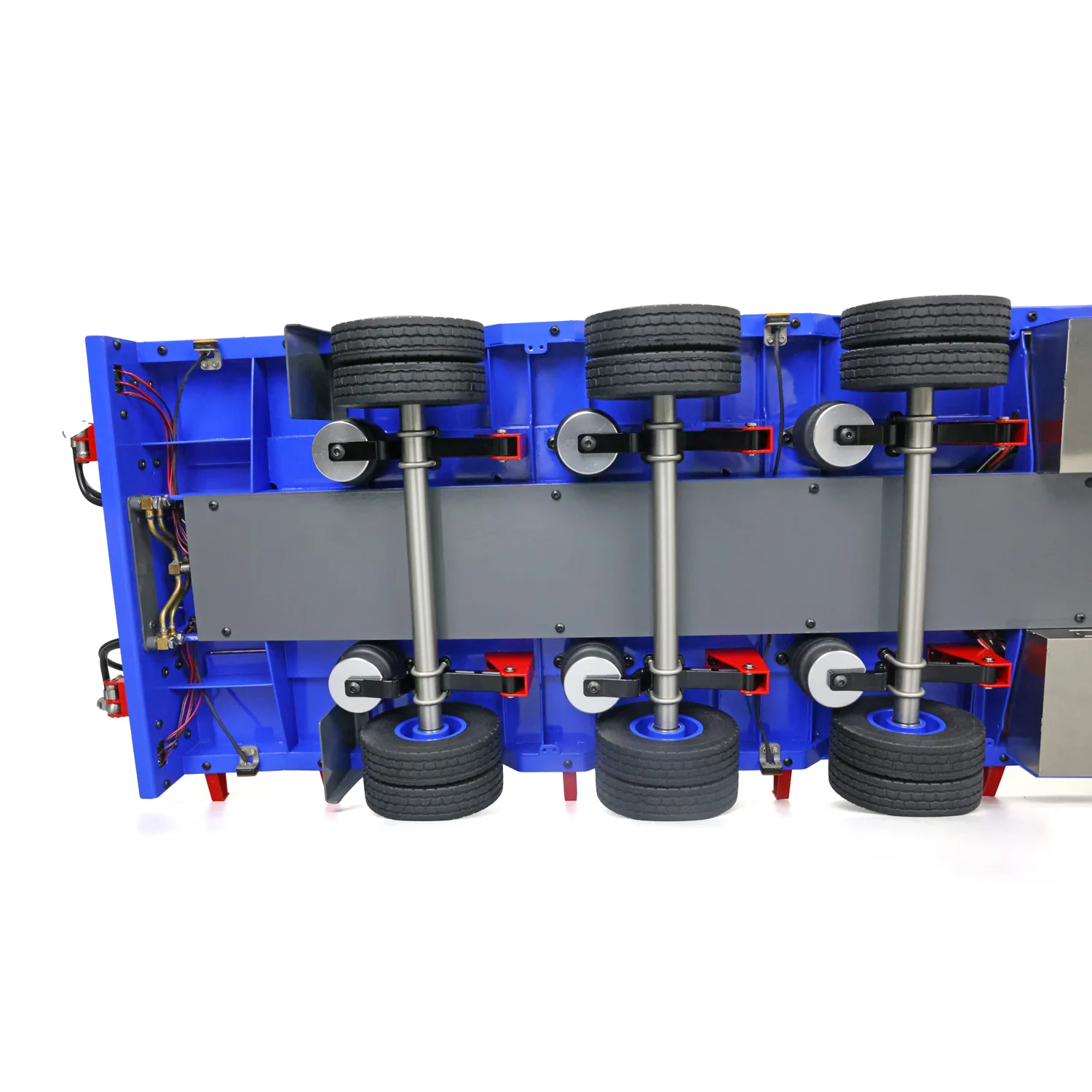 LESU 1/14 Painted Metal Trailer Assembleed Engineering Model With Light Module Hydraulic Electronic Lifting For RC Tractor Truck