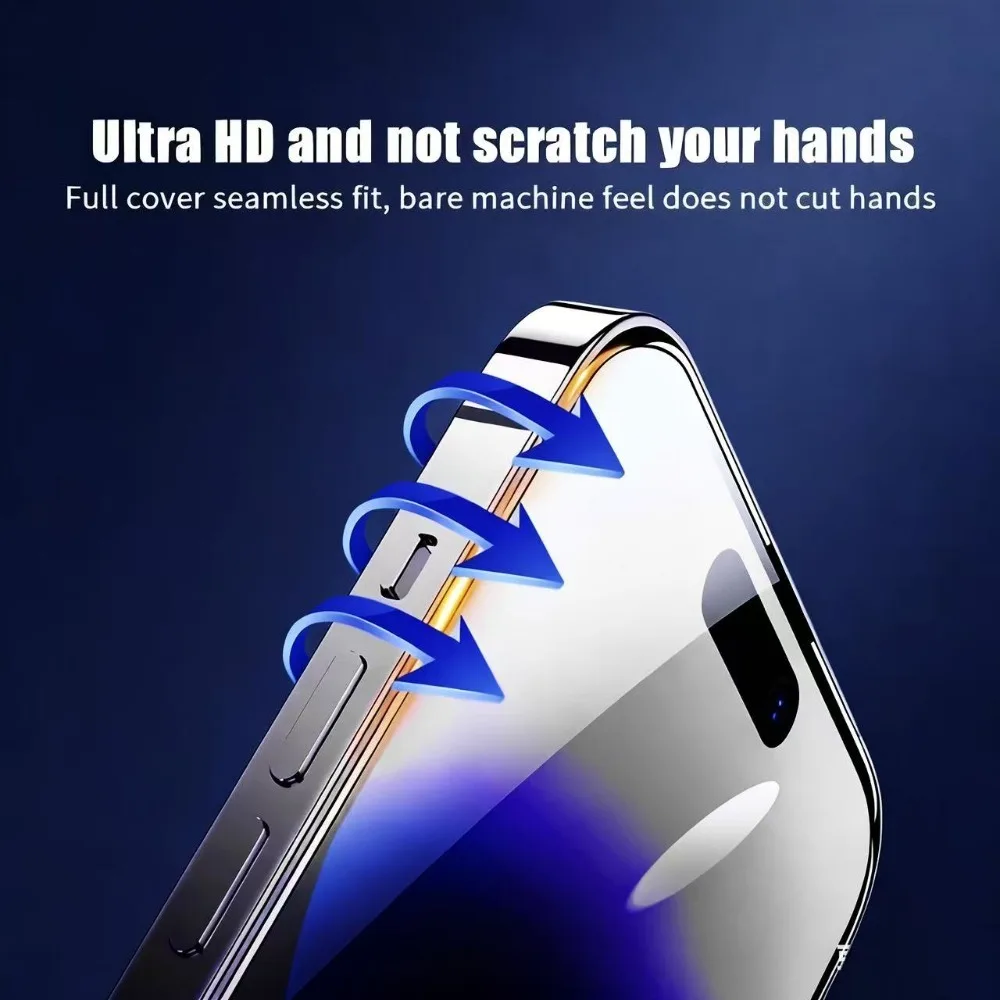 

2Pcs Full Cover Screen Protector for iPhone 17 16 15 14 Pro Max Air 16 15 14 Plus 13 12 11 Pro Mini One Click Installation Glass