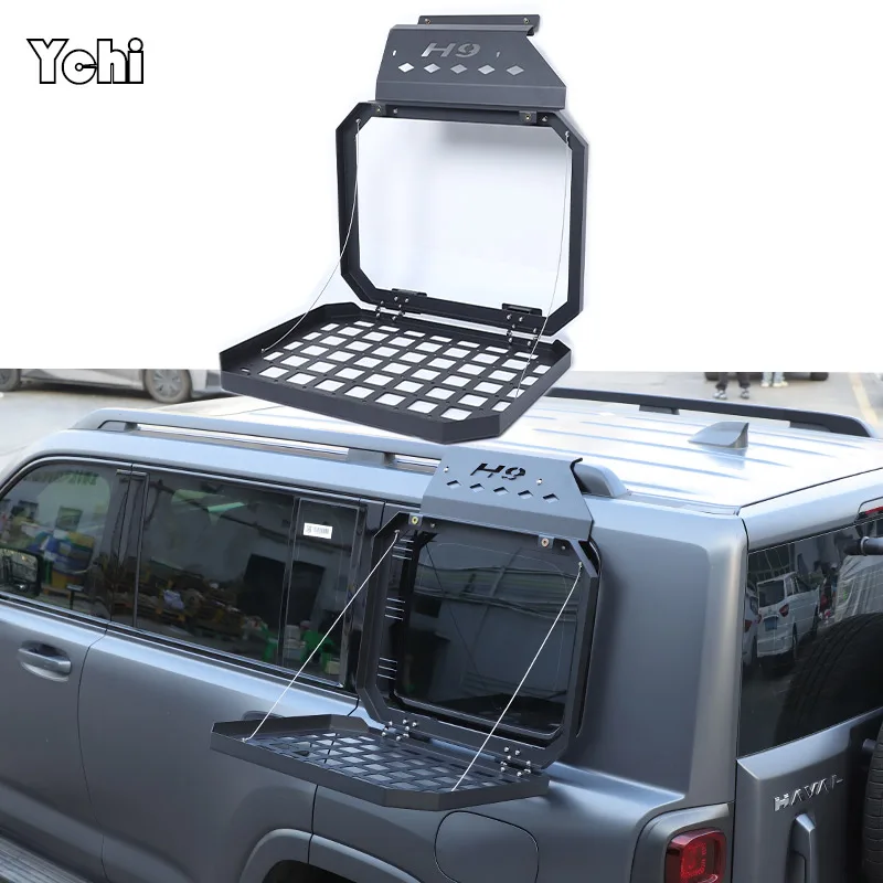 

Для Great Wall Haval H9 2024 2025 из алюминиевого сплава, автомобильное заднее стекло, защитная полка, стеллажи для хранения, внешние аксессуары для автомобиля