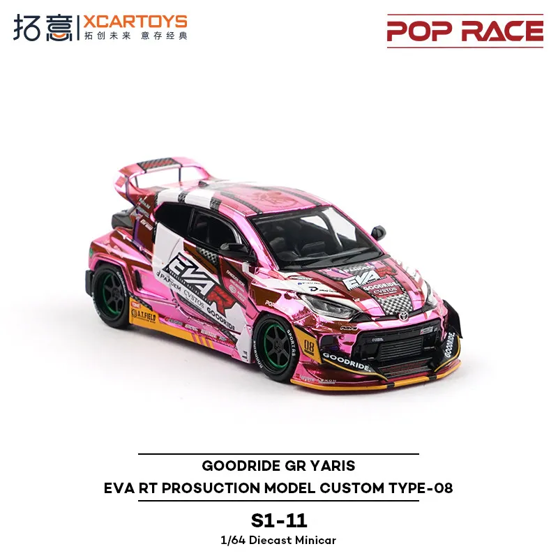 XCARTOYS Car Toys For Boys Car Model Toys TOEIC POPRACE Alloy 1/64 Toyota Supercar Ornament GR Yaris Pandem-EVA08 Racing Model H
