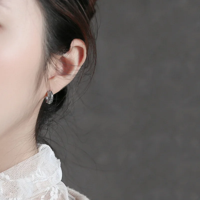 S925 Sterling Silver Hollow out Fried Dough Twists Earrings Earbuckles Women's Classic Fashion Banquet Luxury Jewelry