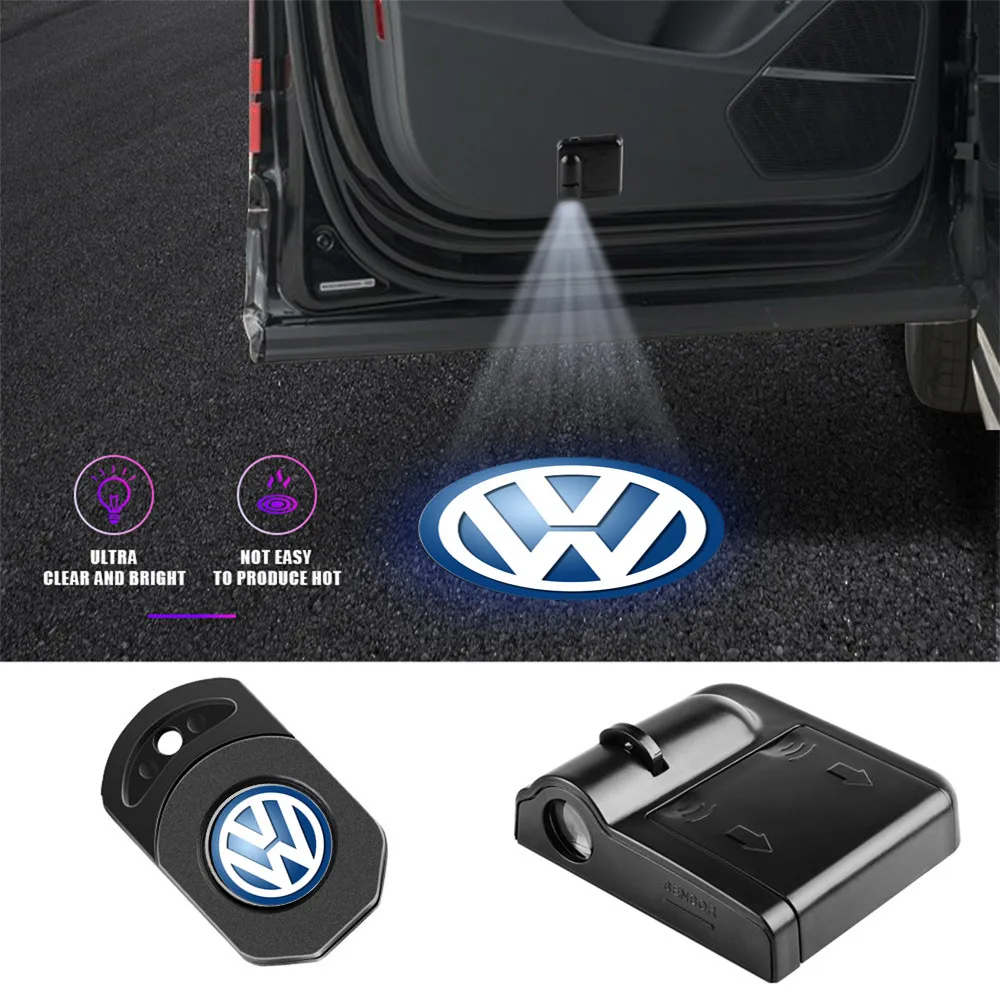 

Hub Caps Car Sticker Car Led Lights Logo Universal Wireless Welcome Light For VW Volkswagen Golf 7 Passat B6 Mk4 Tiguan GTI TYD-