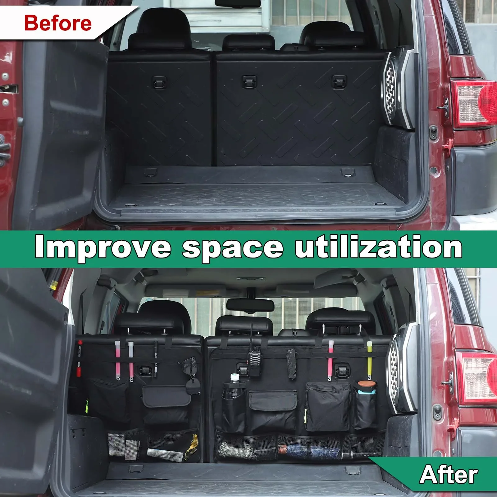 

Oxford Cloth Black For FJ Cruiser 2007-2021 Car rear seat back hanging bag finishing bag car interior modification accessories