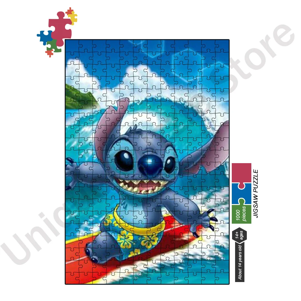 Disney Lilo & Stitch Puzzle 300/500/1000 Pieces Adult Puzzle Jigsaw Parper Puzzle Educational Toy Puzzle Christmas Kids Gifts