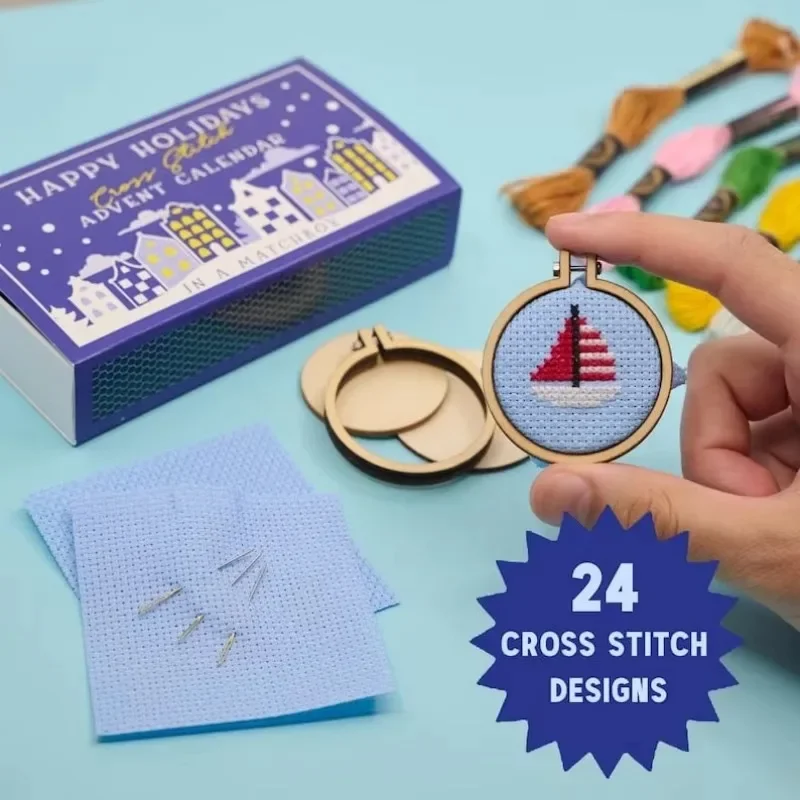 

Christmas Cross Stitch Advent Calendar Christmas Countdown Embroidery 24 Days Countdown Christmas Cross Stitch Advent Calendar