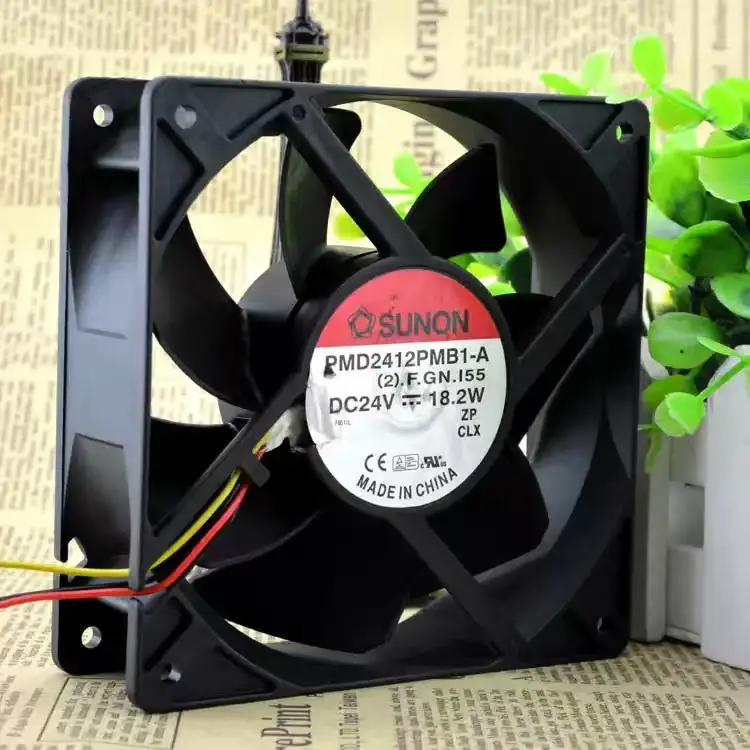For SUNON PMD2412PMB1-A DC 24V 18.2W 12038 120x120x38mm 3-Pin Dual Ball Bearing Violent Welder Server Inverter Case Cooler Fan